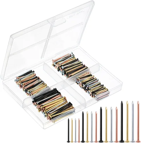 Miniatura 9 de Mr. Pen - Kit de clavos surtidos, 400 unidades, 6 tamaños, plateados, clavos pequeños para colgar cuadros, clavos de acabado, clavos de pared