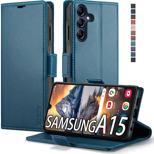 Miniatura 12 de Funda para Samsung Galaxy A13 5G, Samsung Galaxy A13 5G con tarjetero [bloqueo RFID] atril magnético, funda de cuero con tapa para Samsung Galaxy