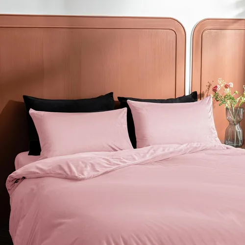 Miniatura 2 de Paquete de 2 fundas de almohada King de terciopelo con cremallera, súper suaves y acogedoras, fundas de almohada de franela difusa de lujo con Rosa