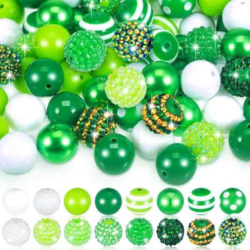Miniatura 10 de Poen 100 cuentas de goma de mascar de diamantes de imitación de Halloween de 0.78 pulgadas para bolígrafos, resina de cristal a granel, cuentas