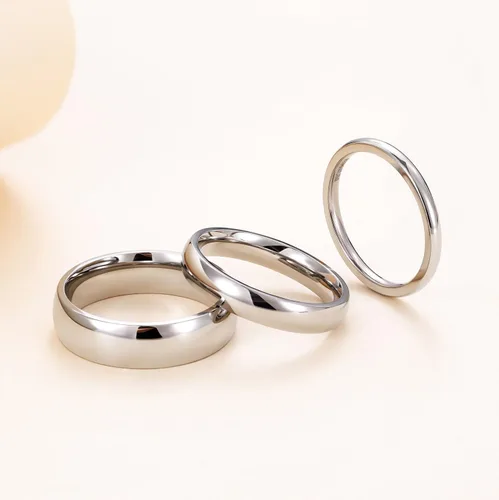 Miniatura 3 de TIGRADE - Anillo de titanio de cúpula plana altamente pulido, anillo de matrimonio de ajuste cómodo, pulgada, pulgada, pulgada, pulgada, pulgada