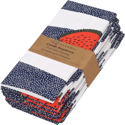 Miniatura 57 de Ruvanti - Servilletas de tela, paquete de 6, 45x45 centímetros, 100% algodón, lavables, suaves y absorbentes, perfectas para bodas, cenas de Belleza