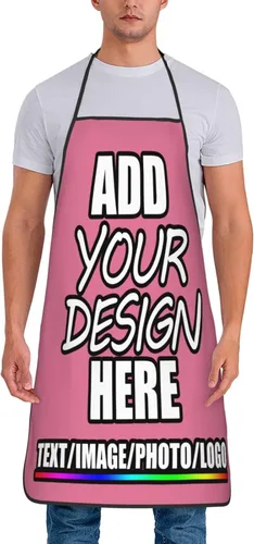 Miniatura 22 de Delantal personalizado personalizado para añadir nombre, foto, texto, logotipo, cocina ajustable para cocinero para hombres y mujeres
