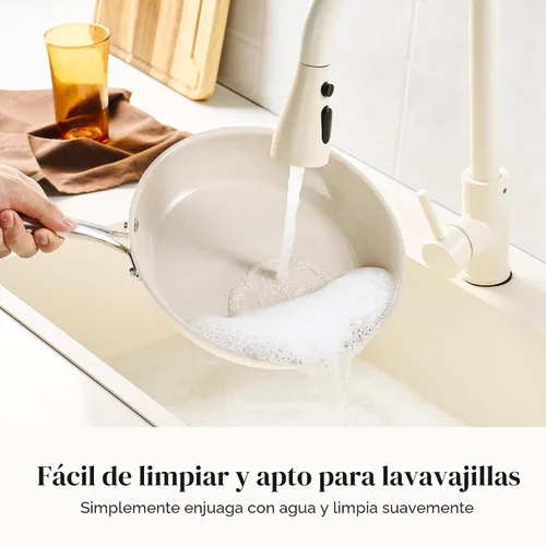 Miniatura 7 de Sartenes antiadherentes de cerámica Redchef, sartén antiadherente para huevos, sartenes de 8 pulgadas antiadherentes aptas para cocina con mango