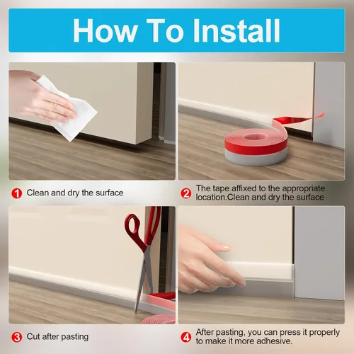 Miniatura 6 de Mejor sellado de clima para puerta extra grueso de 2mm, tira de sellado de silicona para puertas, ventanas y huecos de vidrio de ducha de 2 pulgadas