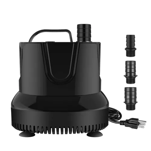Miniatura 10 de Simple Deluxe Bomba de agua sumergible de 400 GPH con entrada ajustable, bomba de agua de fuente duradera de 30 W para pecera, hidroponía, fuentes