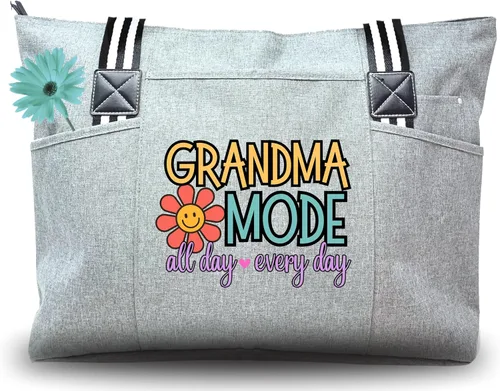 Miniatura 42 de Brooke & Jess Designs Bolso de mano para la abuela – Bolso de lona resistente con cremallera y bolsillo interior para la abuela para uso diario