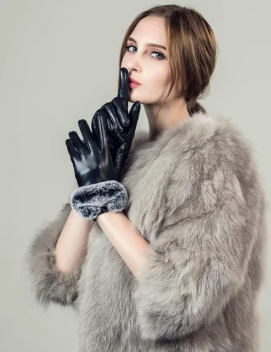 Miniatura 4 de Guantes táctiles Yiseven para mujer, fabricados con piel de cordero