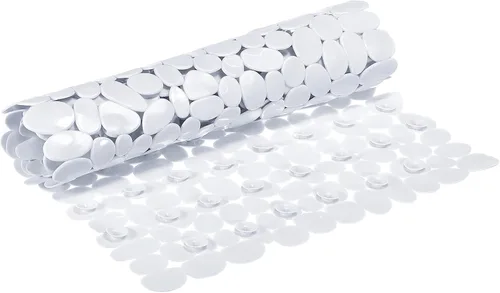 Miniatura 9 de uxcell Tapete de ducha para bañera, 27.5 x 14.2 pulgadas, tapete antideslizante de PVC con agujeros de drenaje, ventosas para bañera, color negro