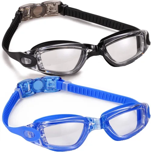 Miniatura 8 de Gafas de natación, paquete de 2 gafas de natación para adultos, hombres, mujeres, jóvenes, niños Morado/Gris (espejo).