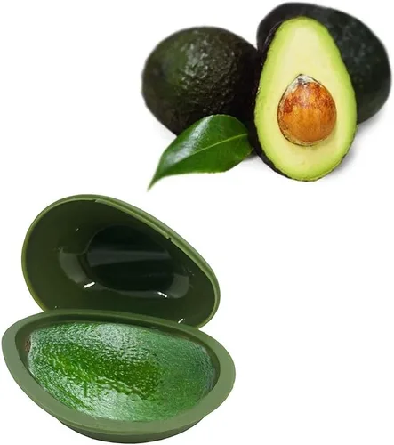 Miniatura 4 de 5 recipientes de almacenamiento con forma de frutas y verduras para refrigerador, aguacate, pimienta verde, tomate, limón y cebolla