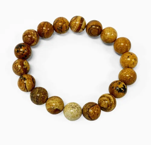 Miniatura 698 de Gem Avenue Handmade Round Bead Stretch Bracelet Unisex Natural Stone Beaded Jewelry for Men & Women, Elastic Wristband for Daily Wear