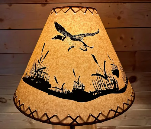 Miniatura 2 de Pantalla rústica de papel kraft aceitado con diseño de loón volador - 18