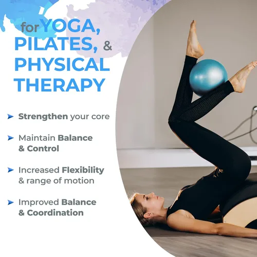 Miniatura 3 de Pelota de pilates pequeña de 9 pulgadas con bomba, mini pelota de ejercicio para entrenamiento de núcleo, estabilidad, pilates, yoga y terapia