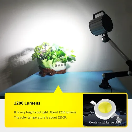Miniatura 3 de Luz de trabajo de máquina impermeable LED, ángulo ajustable multiusos, aleación de aluminio, brazo largo para torno CNC fresado taladro prensa