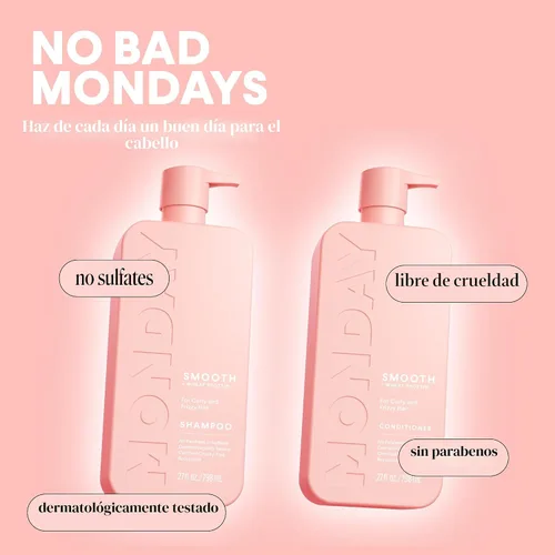 Miniatura 7 de MONDAY HAIRCARE Champú + Acondicionador Suave - Juego de baño (2 unidades) de 27 onzas cada uno para cabello encrespado, grueso y rizado, hecho