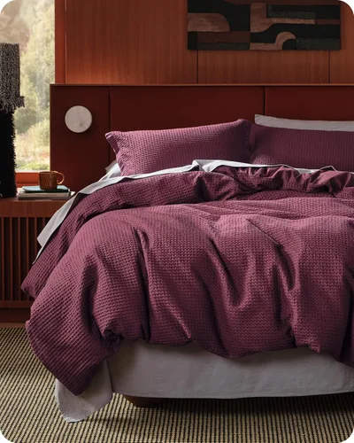 Miniatura 32 de Bedsure - Funda de edredón de algodón tamaño King - 100% algodón de tejido gofre color verde bosque, juego de ropa de cama GentleSoft™ transpirable