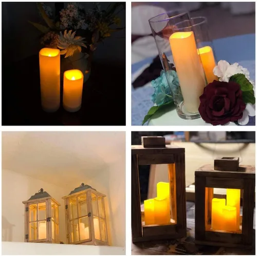 Miniatura 5 de Aignis 12 velas LED sin llama que funcionan con pilas con temporizador remoto de 10 teclas, impermeable para interiores y exteriores, cálido brillo
