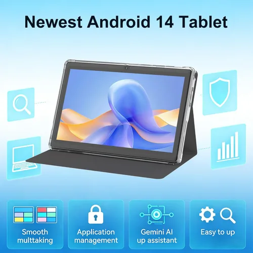 Miniatura 2 de DIGITHINK Tablet Android 14 de 7 pulgadas, 8 GB de RAM (3 + 5 GB expandido) + 32 GB de ROM, pantalla táctil HD, cámaras duales de 2 MP, batería