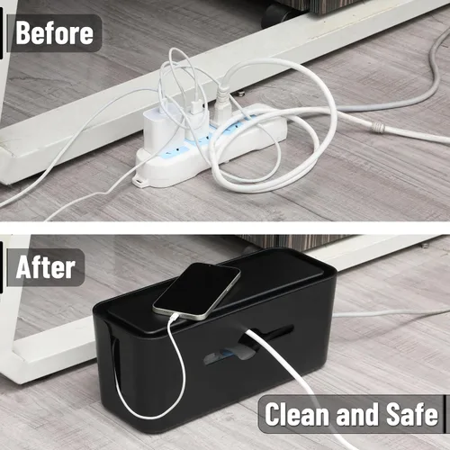 Miniatura 6 de Bates - Caja de organización de cables, grande, caja organizadora de cables, caja organizadora de cables, organizador de caja de cables, caja