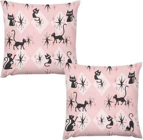 Miniatura 25 de Juego de 2 fundas de almohada florales retro de los años 70, Groovy Funky Hippie Flor Naranja Estética Boho Fundas de Almohada de 16 x 16 pulgadas