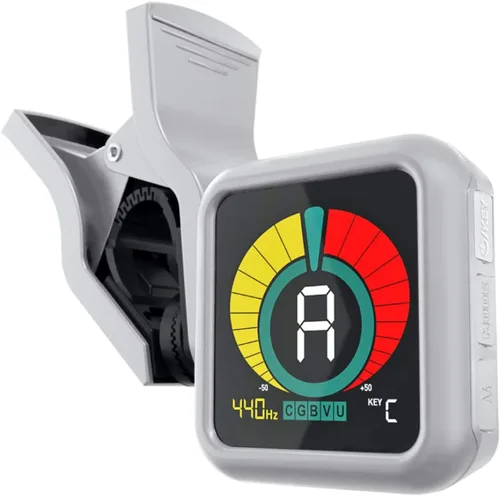 KLIQ UberTuner, afinador profesional de clip para guitarra, bajo, ukelele, violín, mandolina, banjo y todos los instrumentos, afinación cromática