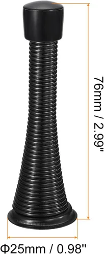 Miniatura 2 de uxcell 4 topes de puerta de resorte, tope de puerta flexible de 3 pulgadas con parachoques de goma y tornillos para proteger la parte inferior