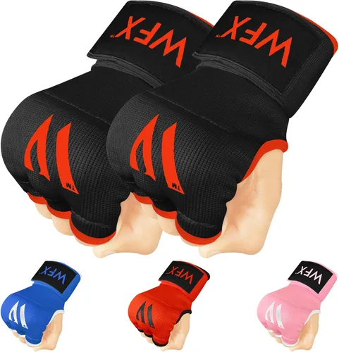 WFX - Guantes de mano para niños y jóvenes de boxeo, interiores, con acolchado de gel, elásticos, para debajo de los guantes, puños para deportes de