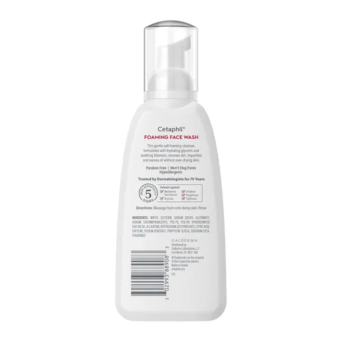 Miniatura 9 de Cetaphil Jabón facial espumoso que alivia el enrojecimiento para pieles sensibles, 8 onzas líquidas, limpia y calma suavemente la piel sensible sin