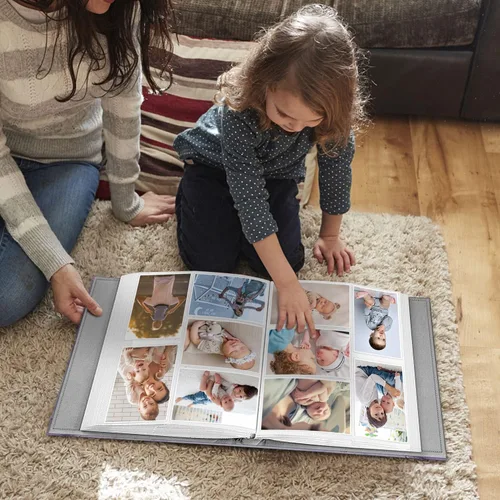 Miniatura 6 de Fintie Álbum de fotos de 4 x 6 pulgadas, 300 bolsillos de cuero vegano de gran capacidad, cubierta de libro para familia, boda, aniversario, bebé