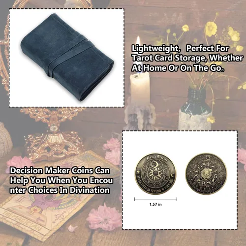 Miniatura 3 de Knana 3 piezas Tarjetero de Tarot Bolso de Terciopelo Accesorios de Tarot - Púrpura y Azul Oscuro Estilo 3