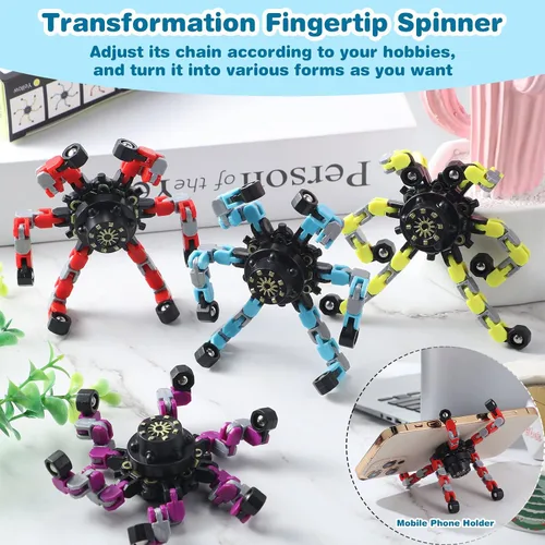 Miniatura 5 de Paquete de 64 juguetes giratorios transformables para niños y adultos, divertidos juguetes sensoriales para aliviar el estrés para niñas y niños
