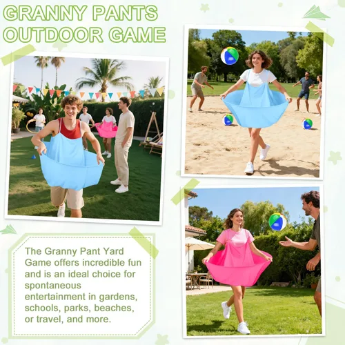 Miniatura 7 de Juego de pantalones de abuela para el patio, juego de pantalones de abuela con correa, juego de lanzamiento de pantalones gigantes, juego de fiesta