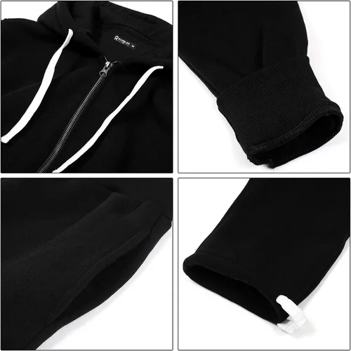 Miniatura 7 de Xmgelp Conjunto deportivo con capucha para hombre de 2 piezas, casual, con cierre completo