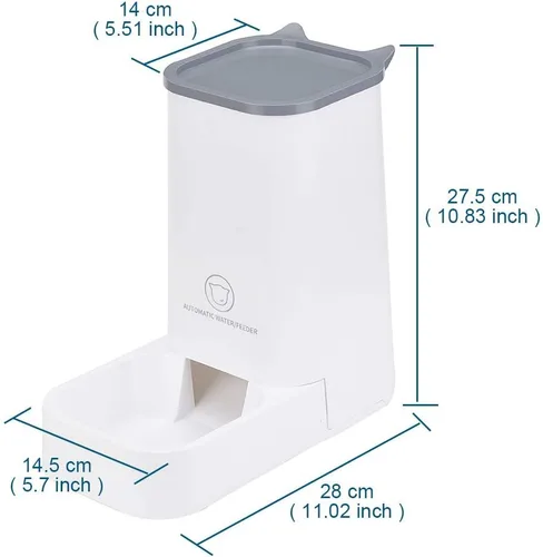 Miniatura 5 de XhuangTech Juego de alimentador automático, dispensador de agua de 1 galón y alimentador de alimentos para mascotas de 4.6 lbs, bebedero y comedero