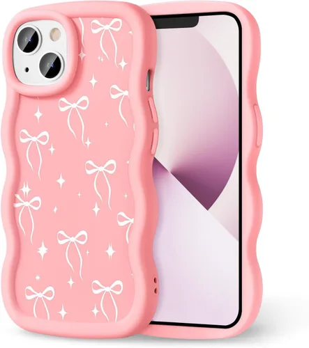 Miniatura 177 de Compatible con iPhone SE/8/7 Funda para Mujeres y Niñas, Marco Ondulado Rizado con Patrón Lindo, Estética Delgada Suave Silicona TPU Parachoques