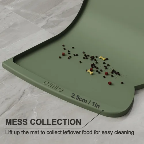 Miniatura 84 de OHMO - Tapete de silicona para alimentos para gatos, tapete de alimentación de mascotas para el piso, antideslizante e impermeable, bandeja de agua