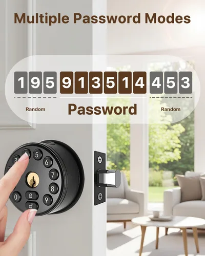 Miniatura 8 de Cerradura de puerta inteligente con huellas dactilares con teclado, control de aplicación, desbloqueo automático, cerrojo electrónico para puerta