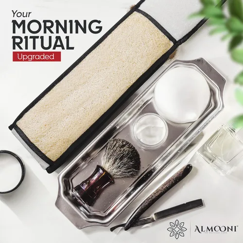 Miniatura 4 de Exfoliante de espalda de lufa natural resistente para ducha para hombres, exfoliante corporal de lufa egipcia y lavadora para hombres para limpiar