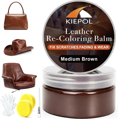 Miniatura 7 de Kit de reparación de cuero negro, bálsamo recolorante de cuero negro, tinte de cuero, restaura y renueva arañazos, sofás de cuero y vinilo