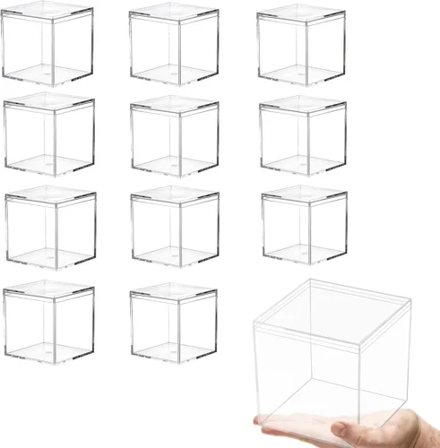Miniatura 19 de KissYou Caja de acrílico transparente con tapa, pequeñas cajas rectangulares de exhibición de boda, graduación, fiesta, caja de almacenamiento
