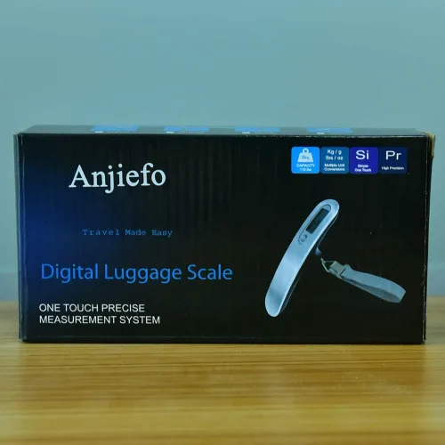 Miniatura 4 de Anjiefo - Báscula digital de equipaje de regalo para maleta de viajero, báscula de peso de mano, 110 libras