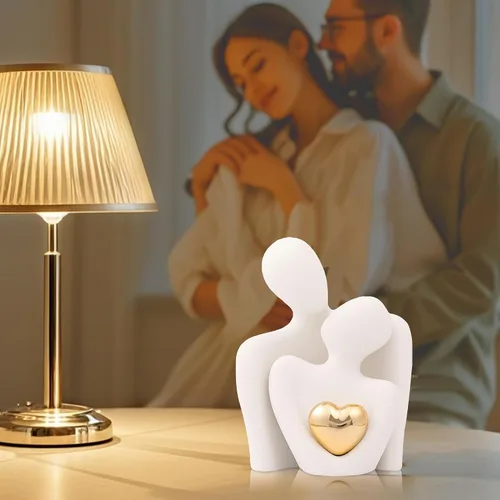 Miniatura 2 de Decoración para el Hogar para Parejas, Mini Estatua de Cerámica en Pareja para Estante de Tv, Decoración de Dormitorio Estatua de Amor en Pareja