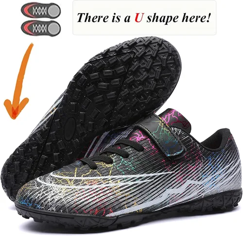 Miniatura 2 de Zapatos de fútbol de césped para niños y niñas, zapatos de fútbol atléticos para exteriores e interiores