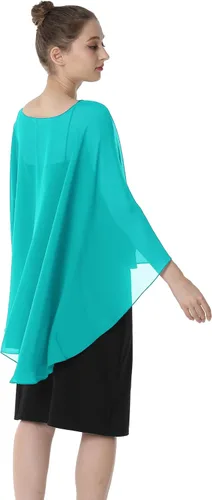Miniatura 4 de Baoqiya Capas de gasa Capelets transparentes Poncho de capa larga para mujeres más