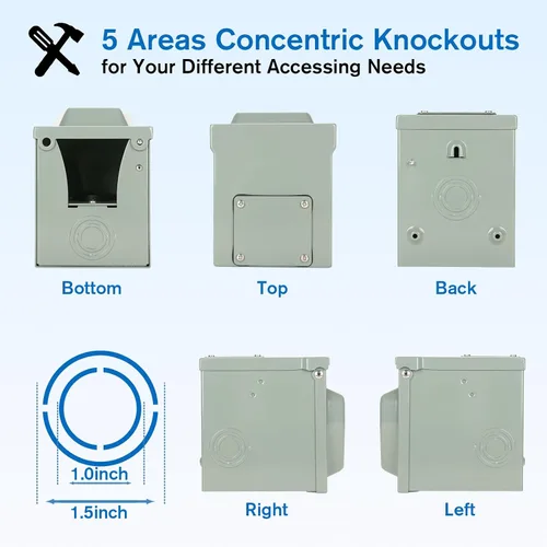 Miniatura 6 de BEBOBLY Caja de toma de corriente de 30 amperios para RV, receptáculo NEMA TT-30R de 125 voltios, enchufe exterior cerrado y con cerradura, panel