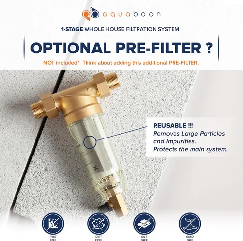 Miniatura 9 de Sistema de filtrado de agua de 2 etapas para todo el hogar que reduce el cloro y los sedimentos, 20 x 4.5 GAC y filtros de sedimentos incluidos