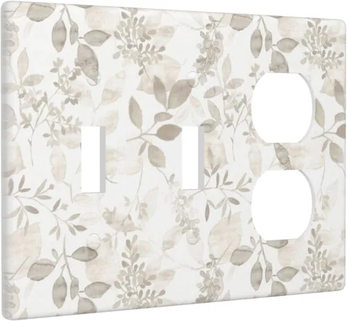 Miniatura 121 de Placa Decorativa de Pared Beige Boho de Mediados de Siglo Sol Abstracto 1-Gang Retro Años 70 Arte Geométrico Moderno con Arco Eléctrico Interruptor
