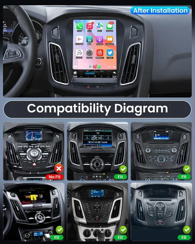 Miniatura 2 de Estéreo de coche Ford Focus de 10.4 pulgadas Android 12 Radio de actualización 2012-2018 con pantalla táctil 1024 * 768 RDS Auto con GPS Bluetooth