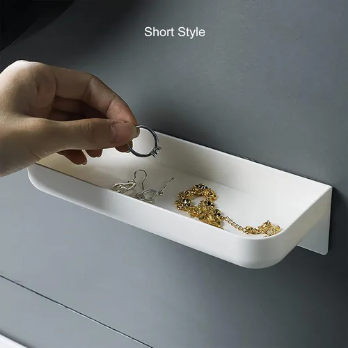 Miniatura 2 de Estante flotante de plástico adhesivo para colgar en la pared, organizador de ducha para baño, cocina, almacenamiento adicional necesario